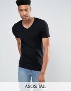 Asos Tall Muscle T-shirt With V Neck In Black - Black
