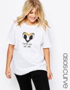 Asos Curve Toucan Play That Game T-shirt - White