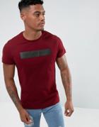 Versace Jeans T-shirt In Burgundy With Box Logo - Red