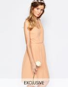 Vila One Shoulder Sash Dress - Blush