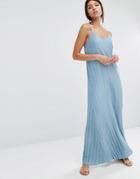 Mango Pleated Maxi Dress - Blue