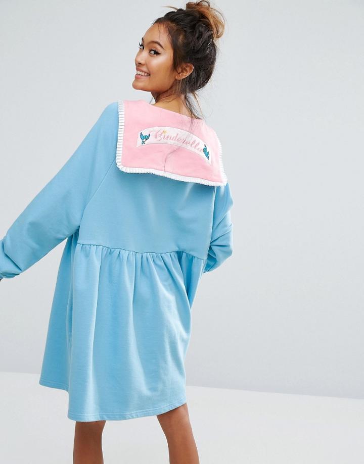 Lazy Oaf X Disney Cinderella Sweater Dress - Blue