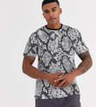 Only & Sons Snake Print T-shirt In White