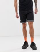 New Look Slim Fit Denim Shorts In Black Wash - Black
