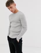 French Connection Cable Crew Neck Sweater-gray