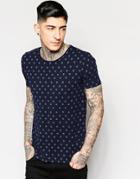 Scotch & Soda T-shirt With Shell Print - Navy Sh