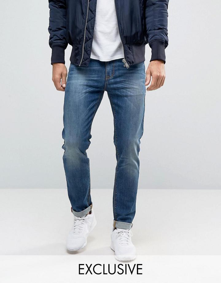 Noak Skinny Jeans In Mid Blue Wash - Blue