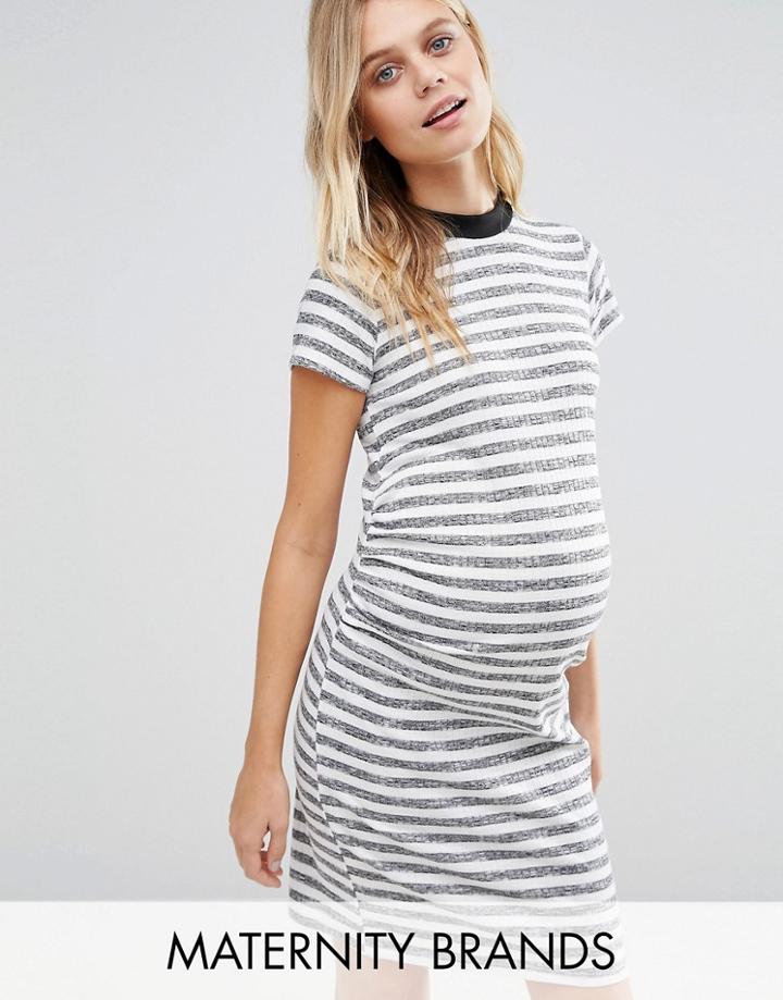 Bluebelle Maternity T-shirt Dress In Stripe - Multi