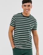 Original Penguin Stripe T-shirt With Icon Logo In Green