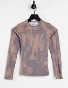 Asos 4505 Layers Long Sleeve Top In Printed Light Weight Compressive Jersery-multi