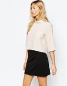 Fashion Union Funnel Neck Blouse - Rugby $35.00