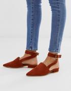 Raid Sanoura Cognac Open Back Flat Shoes - Brown