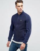 Lyle & Scott Double Face Bomber Texture Sweat In Navy - Navy