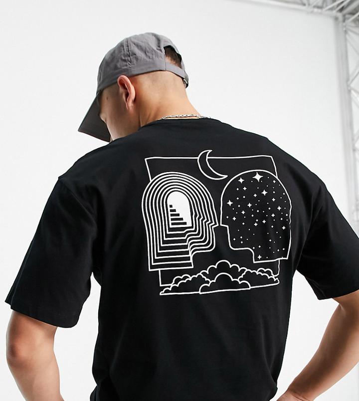 Only & Sons Oversized T-shirt With Trip Back Print In Black Exclusive At Asos