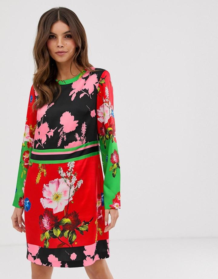 Ted Baker Yanna Tunic Dress In Berry Sundae Print-red