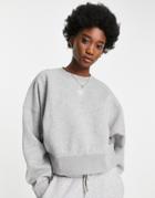 Adidas Originals Essential Sweat With Central Logo In Gray