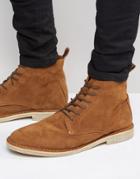 Asos High Desert Boots In Tan Suede - Tan