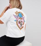 Asos Design Curve Cropped T-shirt With Mi Amore Print - Multi
