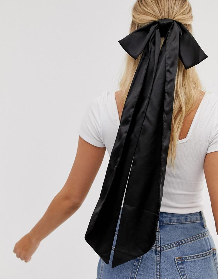 Asos Design Oversized Hair Scarf In Black - White