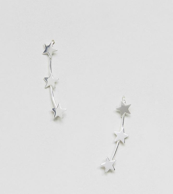 Asos Sterling Silver Triple Star Ear Cuff - Silver
