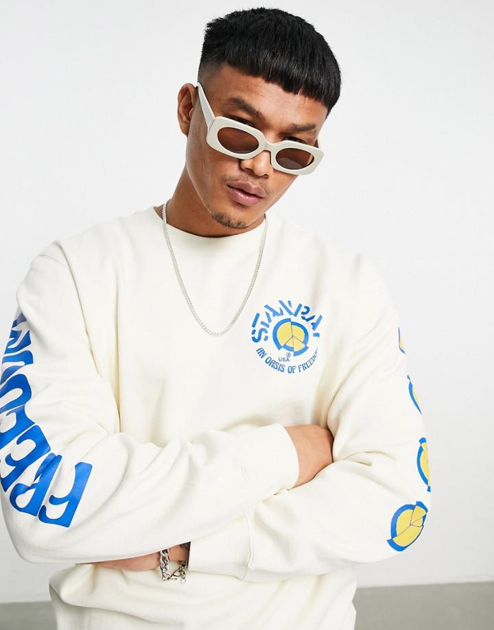 Stan Ray Oasis Of Freedom Long Sleeve Tee In Beige-neutral