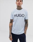 Hugo Dolive-u3 Logo T-shirt In Light Blue - Blue