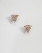 Limited Edition Brass Pizza Stud Earrings - Copper