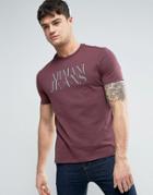 Armani Jeans Logo T-shirt Regular Fit In Red - Red