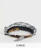 Bershka 5-pack Bracelet Set - Red