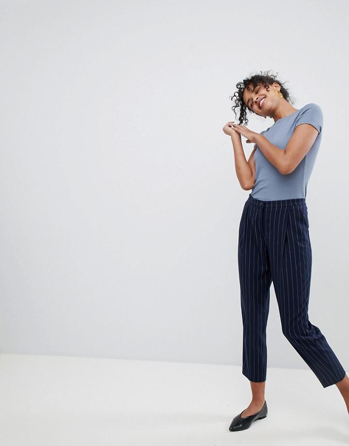 Monki Pin Stripe Pants - Navy