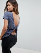 Asos Top With Twist Open Back - Black