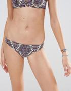 Undiz Printed Lattice Bikini Bottom - Multi