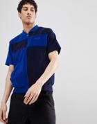 Fila Black Line Terry Towelling Block Zip Through Sweat In Blue - Blue