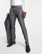 Noak Skinny Suit Pants In Gray Puppytooth Plaid Virgin Wool Blend With Two Way Stretch