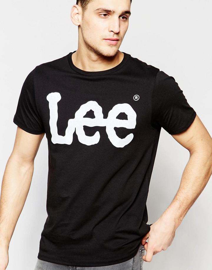 Lee T-shirt Crew Neck With Logo Print In Black - Black