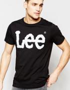 Lee T-shirt Crew Neck With Logo Print In Black - Black