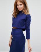 Millie Mackintosh Tailored Crop Top Co-ord - Blue