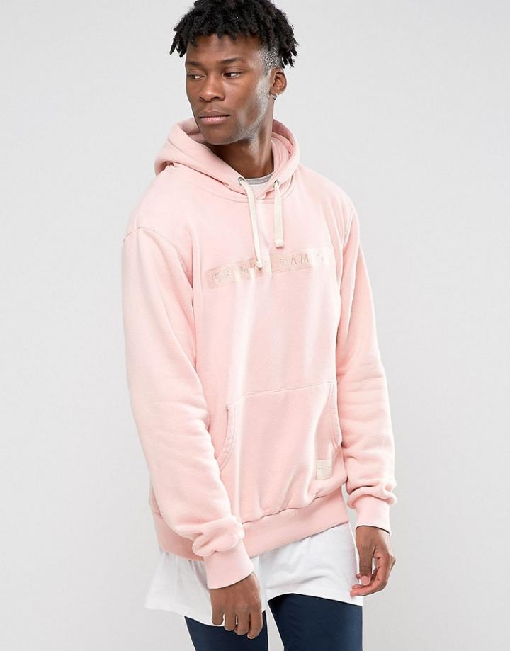 Criminal Damage Hoodie With Logo - Pink