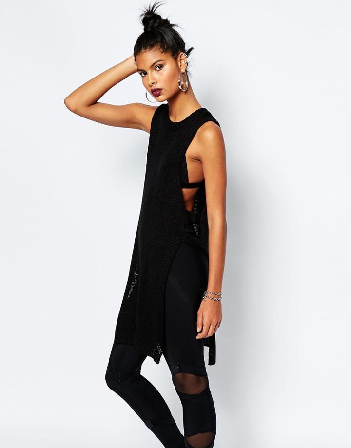 Hoxton Haus Kelly Knitted Open Tank - Black