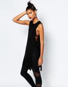Hoxton Haus Kelly Knitted Open Tank - Black