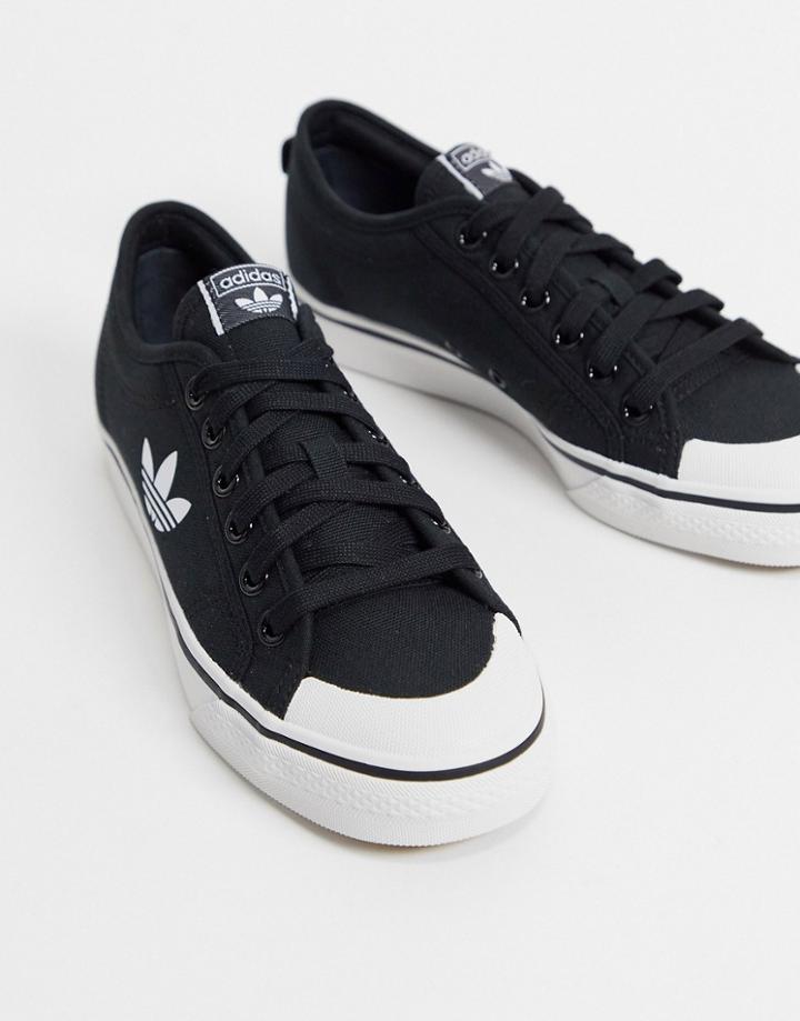 Adidas Originals Nizza Trefoil Sneakers In Black