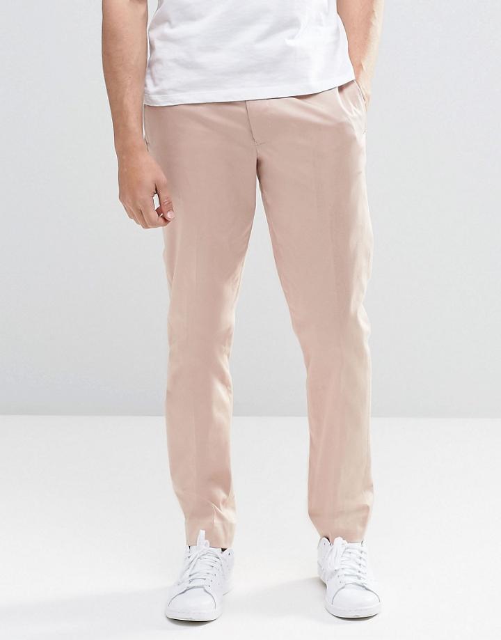 Asos Skinny Smart Chinos In Light Pink - Mahogony Rose