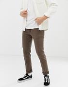 Asos Design Slim Jeans In Brown - Brown