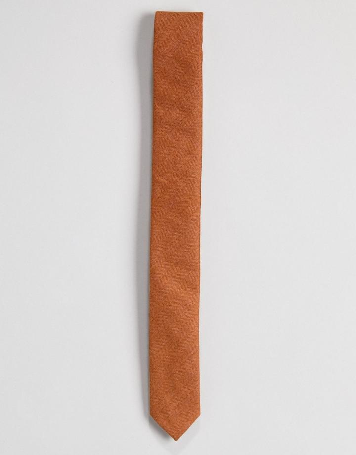 Asos Textured Tie In Mustard- Air - Yellow