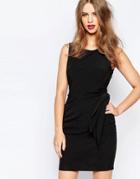 Supertrash Dimitra Crepe Mini Dress With Rouched Side - Black