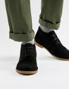 Selected Homme Suede Desert Boot With Teddy Lining - Black