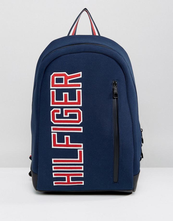 Tommy Hilfiger Large Logo Backpack In Navy - Navy