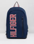 Tommy Hilfiger Large Logo Backpack In Navy - Navy