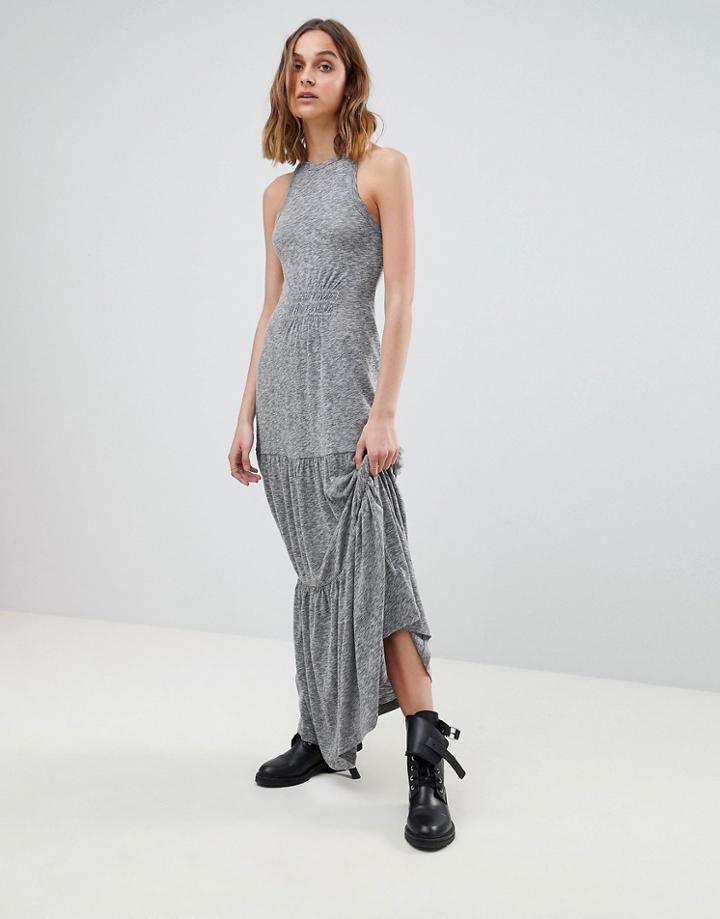 Allsaints Maxi Dress In Melange - Black