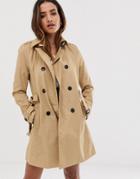 Stradivarius Basic Trenchcoat In Camel - Beige